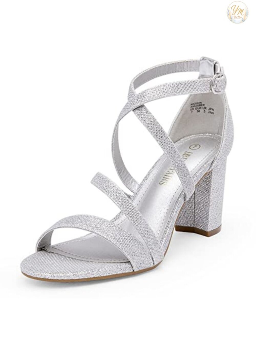 Block Heel Sandals with Crossover Straps, 3-Inch Chunky Heeled Dress Shoes for